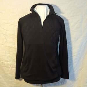AVIA Black half zip jacket with quilted front
